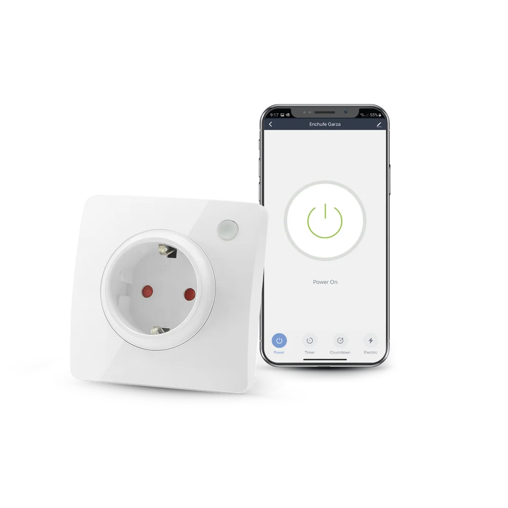 Smart Wifi Socket by Garza - Remote Control, Energy Saving, Compatible with Smart Switch Systems.