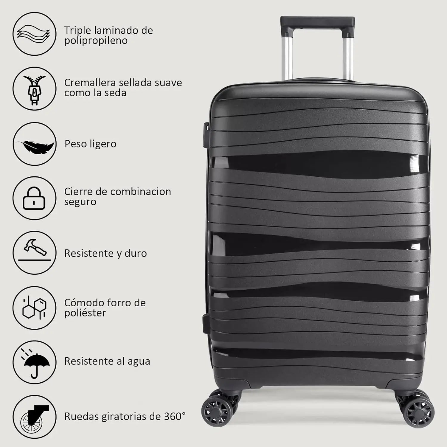 🧳 Maleta de Viaje Artree – Ligera, Resistente e Impermeable con Ruedas 360°