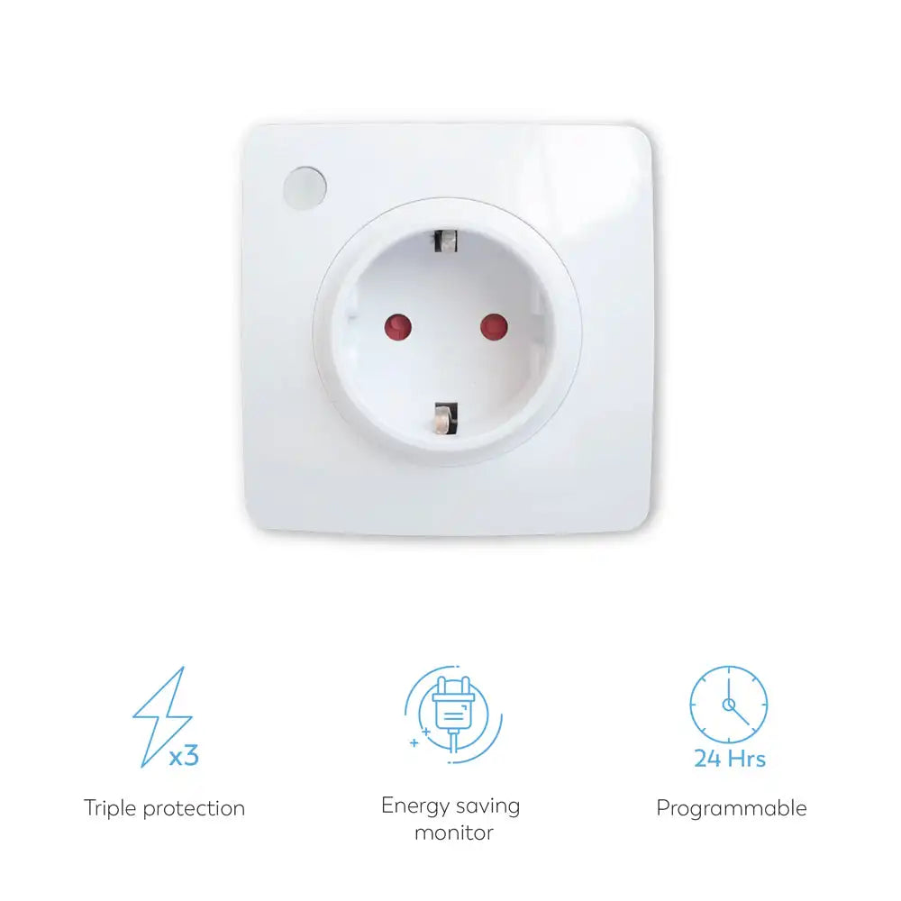 Smart Wifi Socket by Garza - Remote Control, Energy Saving, Compatible with Smart Switch Systems.