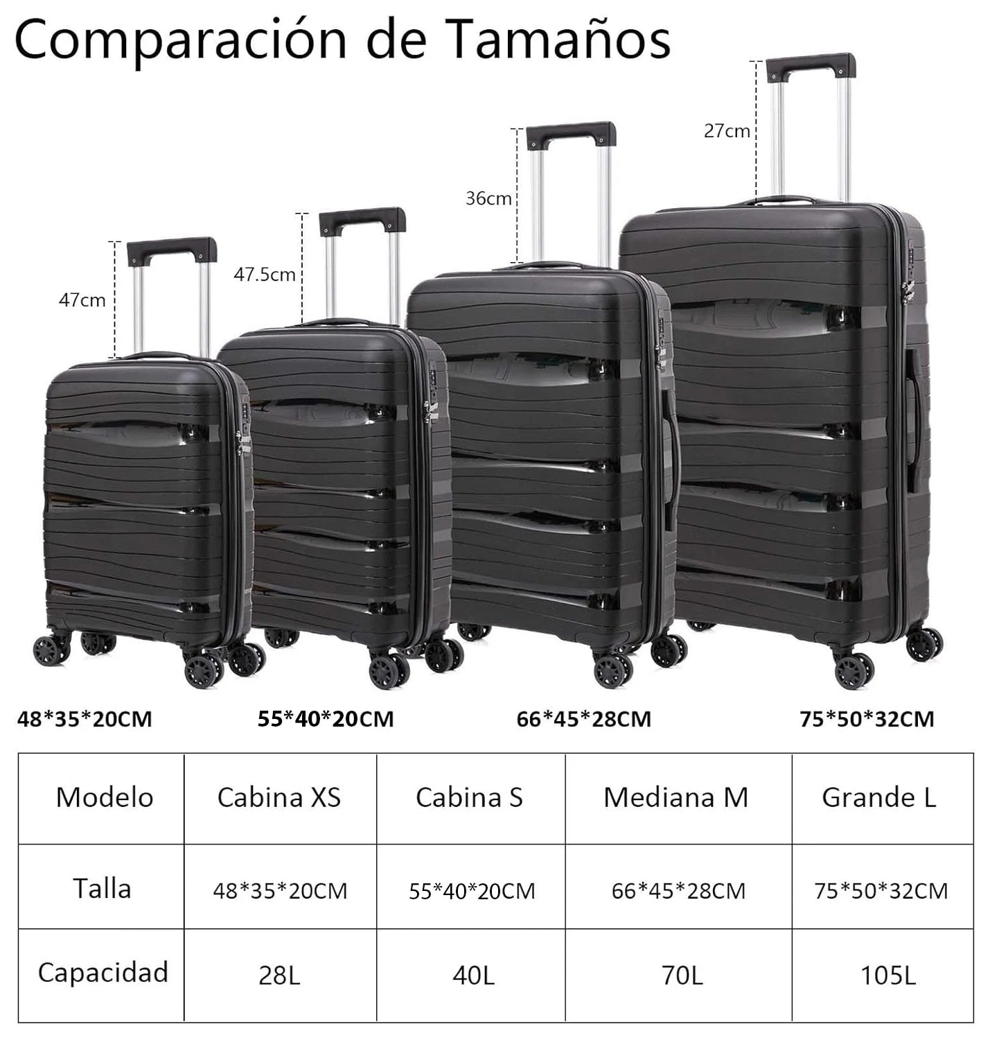🧳 Maleta de Viaje Artree – Ligera, Resistente e Impermeable con Ruedas 360°