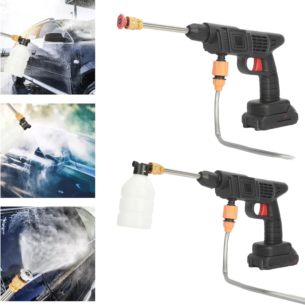 Hidrolavadora Inalámbrica de Alta Presión 48V con 2 Baterías – Pistola de Agua Multifuncional para Lavado de Autos, Jardines y Limpieza Exterior