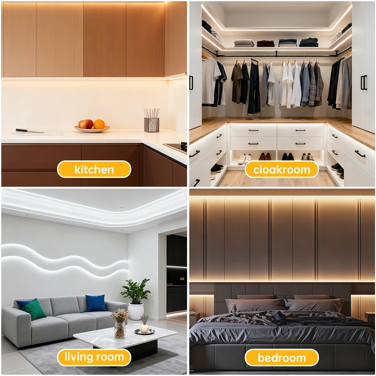 Tira de luces LED COB ZigBee para Alexa, luces inteligentes Tuya, tira de neón LED impermeable con controlador regulador de intensidad WiFi para decoración de habitaciones