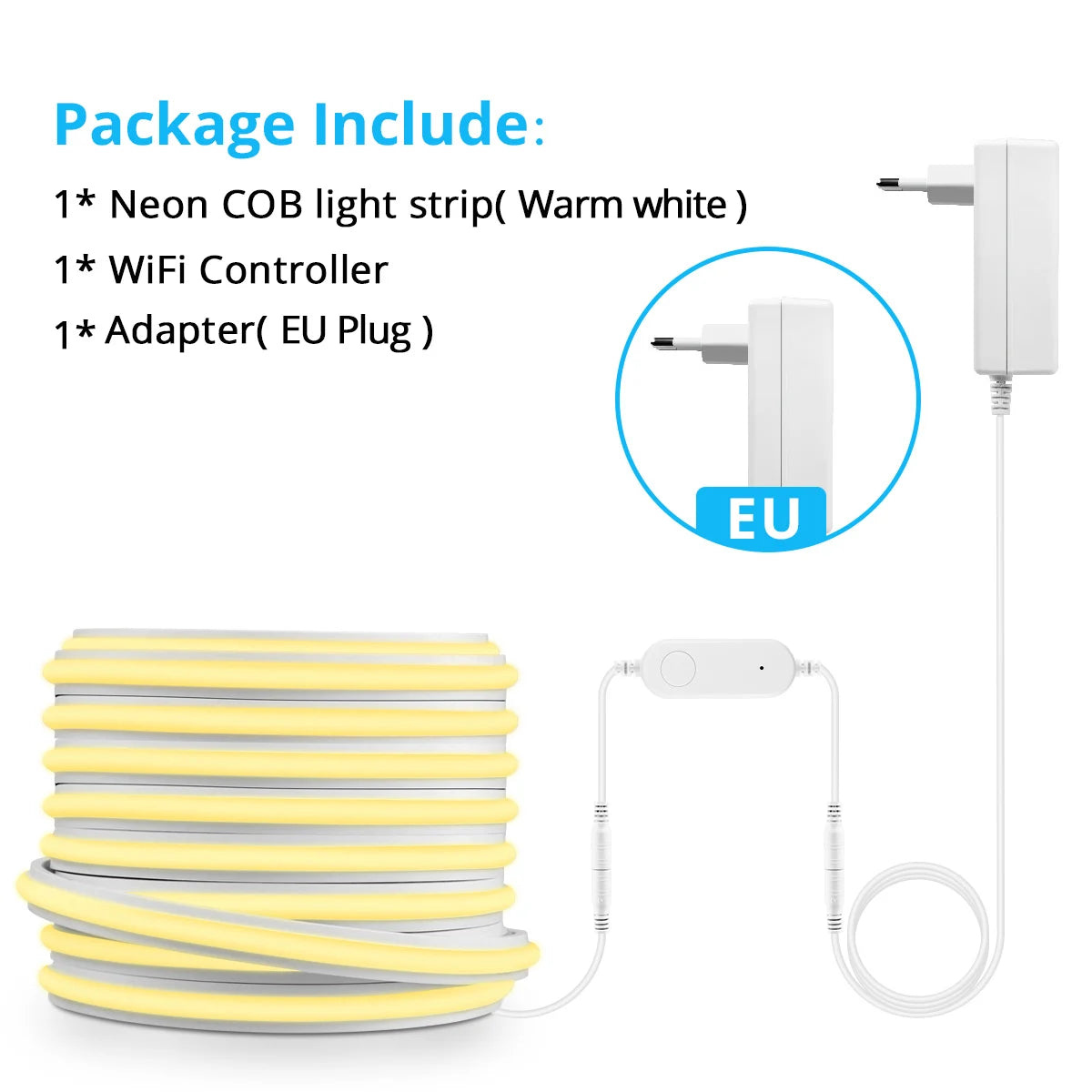Tira de luces LED COB ZigBee para Alexa, luces inteligentes Tuya, tira de neón LED impermeable con controlador regulador de intensidad WiFi para decoración de habitaciones