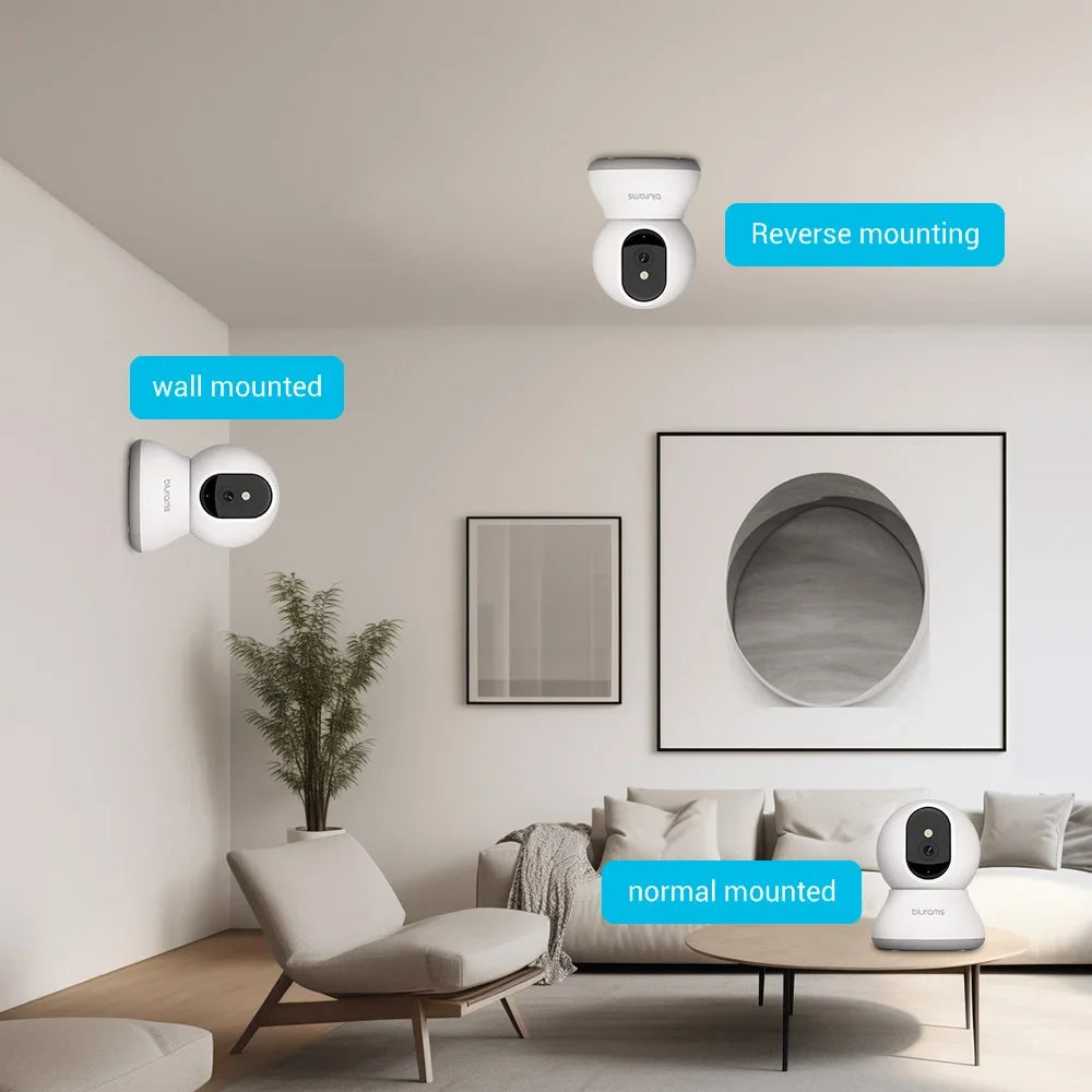 Cámara de seguridad interior Blurams 2K, cámara de seguridad para el hogar para perros/personas mayores, cámara de seguridad con llamada de un toque - Actualización A31S-2pc