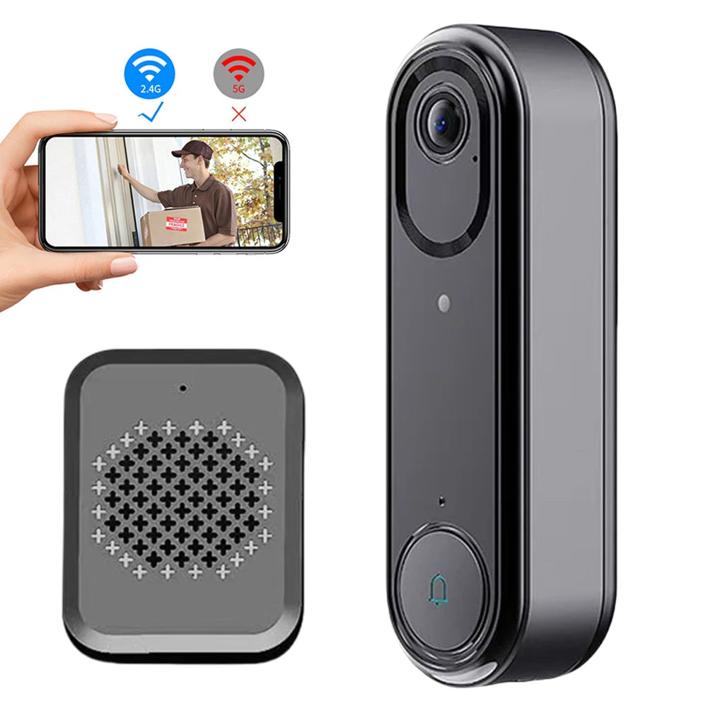 Z80 Timbre Inteligente con Cámara de Seguridad WiFi Inalámbrico para el Hogar — Audio Bidireccional, Visión Nocturna IR, Detección de Movimiento