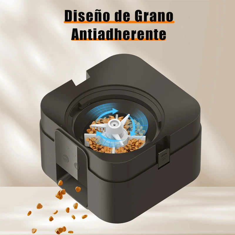 Comedero Automático Inteligente para Mascotas — Dispensador de Alimento Lento para Gatos y Perros con Programación de Tiempo y Cantidad, Conexión WiFi