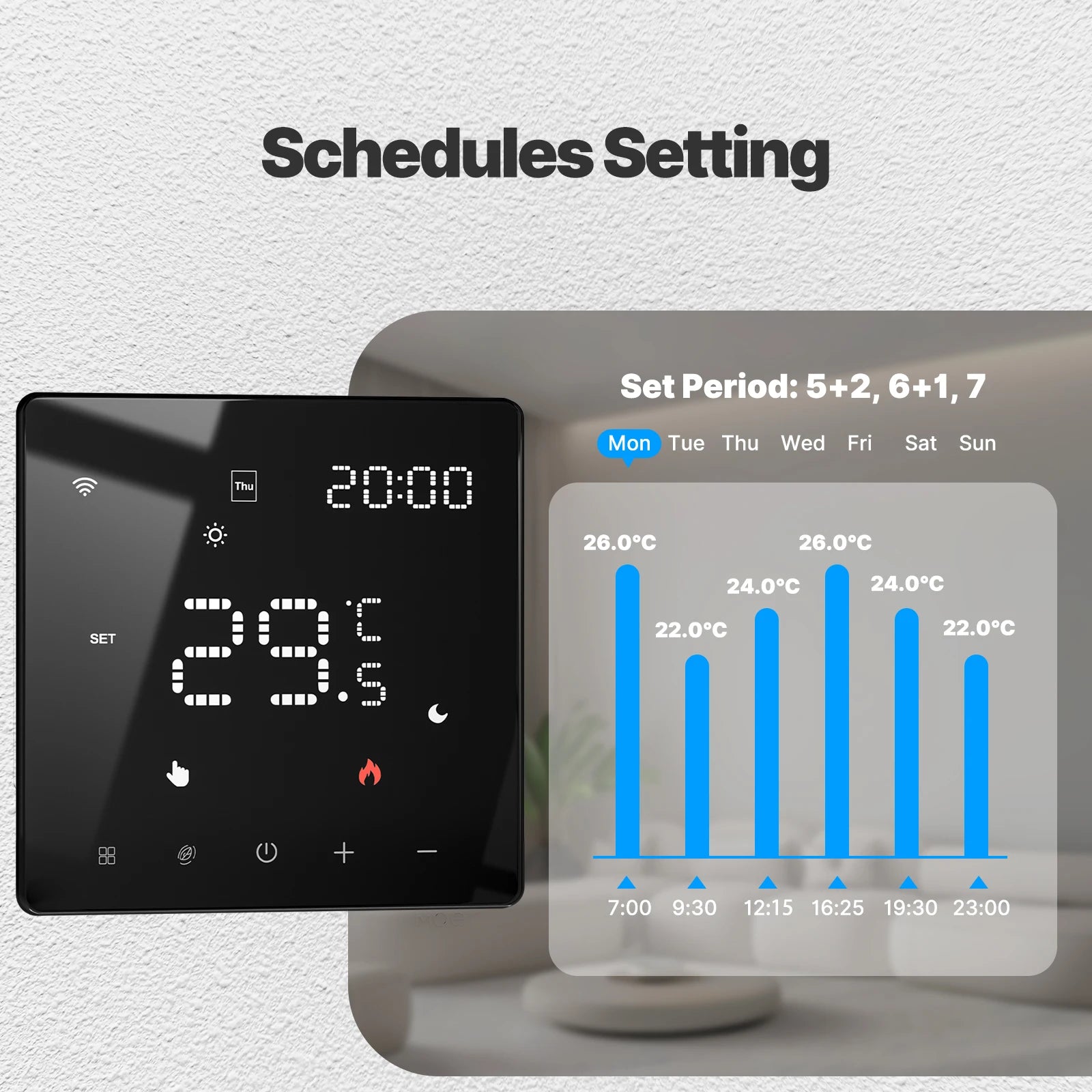 Termostato programable inteligente MOES Tuya ZigBee WiFi, controlador para calentador de agua y calefacción eléctrica, compatible con Alexa y Google Assistant