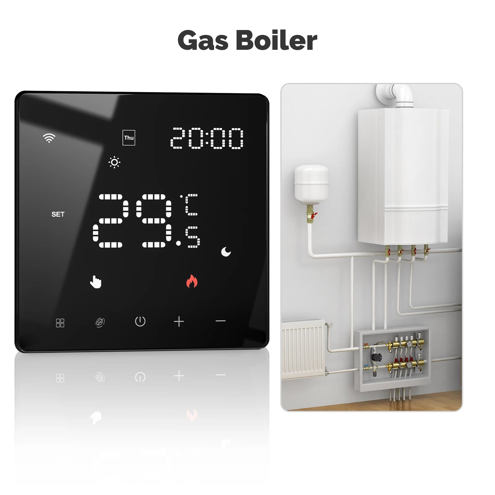 Termostato programable inteligente MOES Tuya ZigBee WiFi, controlador para calentador de agua y calefacción eléctrica, compatible con Alexa y Google Assistant