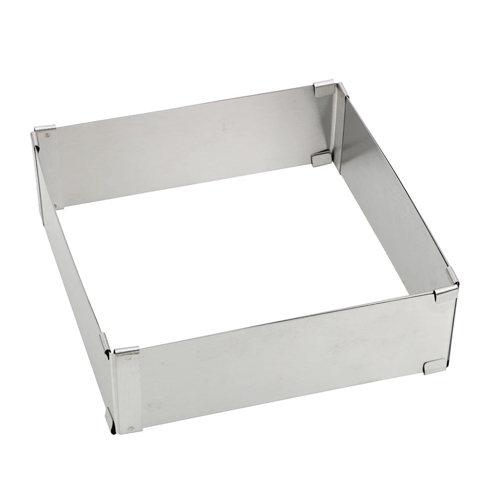 Molde Ajustable de Acero Inoxidable para Repostería – Aro para Mousse, Decoración de Tartas DIY, Molde Cuadrado para Pasteles y Herramienta de Horneado para Postres