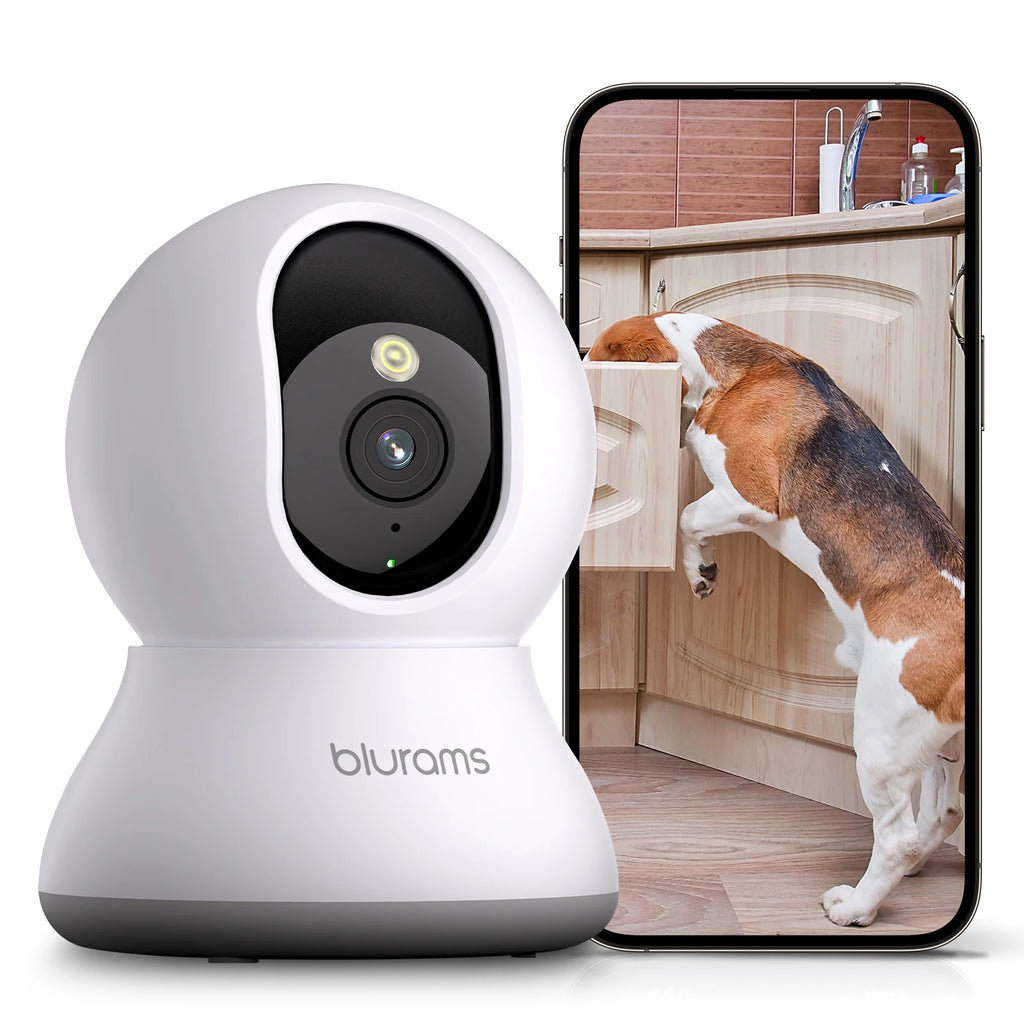 Cámara de seguridad interior Blurams 2K, cámara de seguridad para el hogar para perros/personas mayores, cámara de seguridad con llamada de un toque - Actualización A31S-2pc