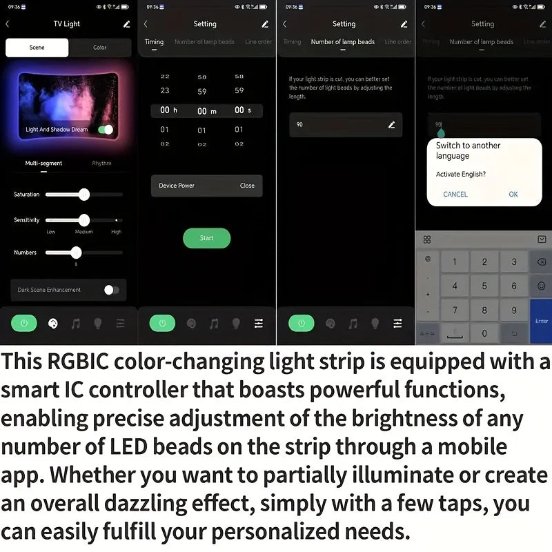 Tira LED RGBIC para TV con Cámara Inteligente 1080P | Sincronización de Música y Pantalla para TVs de 55 a 85 Pulgadas