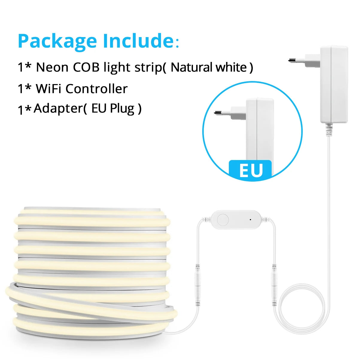 Tira de luces LED COB ZigBee para Alexa, luces inteligentes Tuya, tira de neón LED impermeable con controlador regulador de intensidad WiFi para decoración de habitaciones