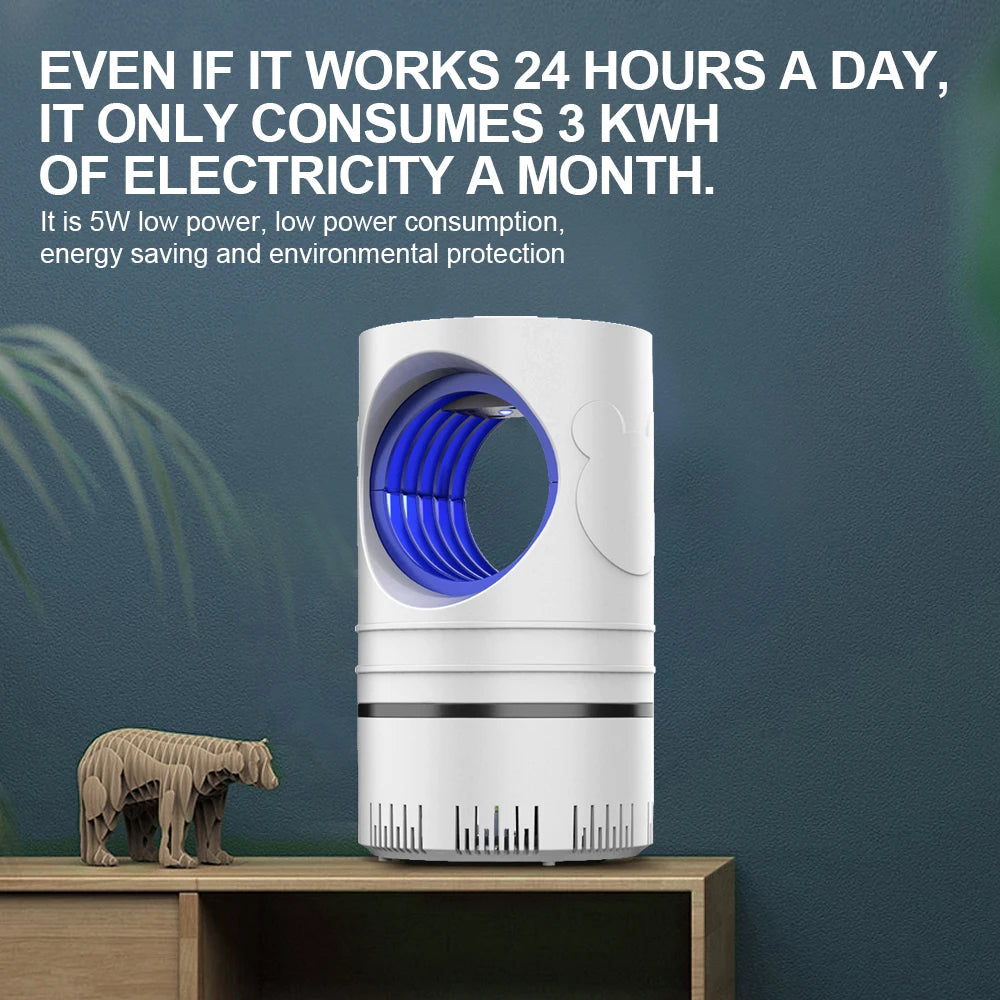 1 PC Lámpara Eléctrica Mata Moscas, Mosquitos e Insectos con Luz LED, Trampa de Control de Plagas de Tamaño Compacto, Alimentación por USB y Adaptador Incluido.
