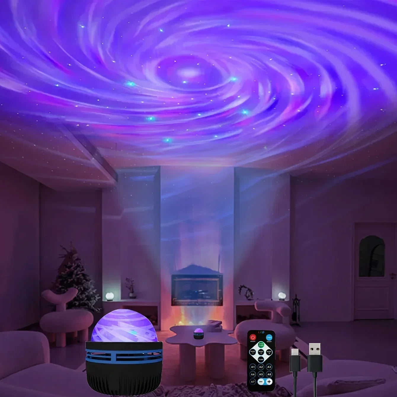 ✨ Proyector Galaxy LED 360° con Control Remoto – Cielo Estrellado Multicolor para Dormitorio, Sala y Decoración