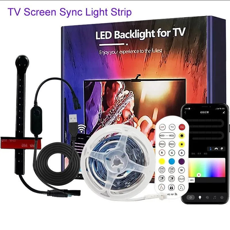 Tira LED RGBIC para TV con Cámara Inteligente 1080P | Sincronización de Música y Pantalla para TVs de 55 a 85 Pulgadas