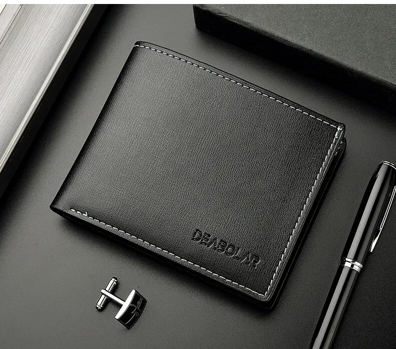 👛 Cartera Billetera de Hombre en Cuero PU – Diseño Delgado, Elegante y Funcional