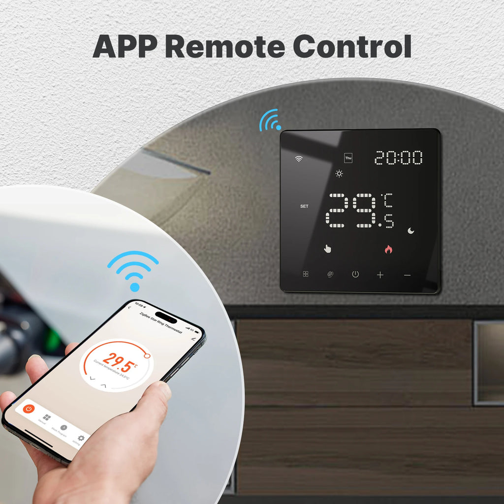 Termostato programable inteligente MOES Tuya ZigBee WiFi, controlador para calentador de agua y calefacción eléctrica, compatible con Alexa y Google Assistant