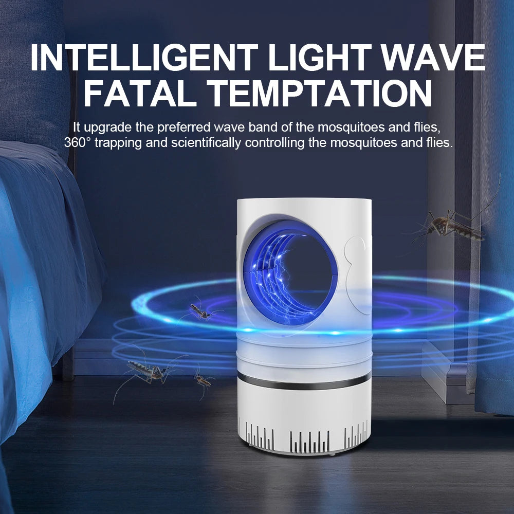 1 PC Lámpara Eléctrica Mata Moscas, Mosquitos e Insectos con Luz LED, Trampa de Control de Plagas de Tamaño Compacto, Alimentación por USB y Adaptador Incluido.
