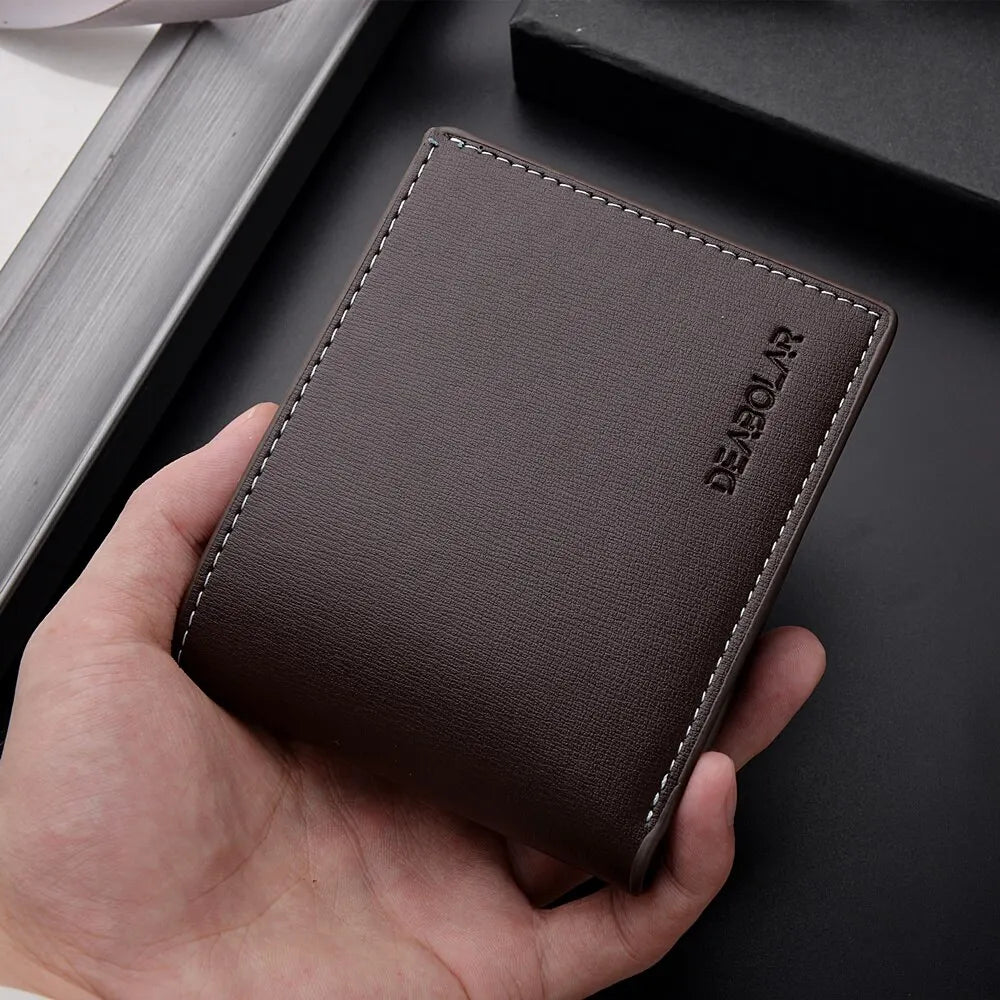 👛 Cartera Billetera de Hombre en Cuero PU – Diseño Delgado, Elegante y Funcional