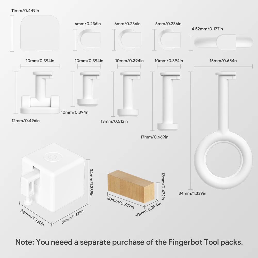 Fingerbot Plus Inteligente con Carga Type-C — Brazo Robot Pulsador de Botones Táctil Zigbee Tuya 5V, Compatible con Alexa, Google Home y Alice