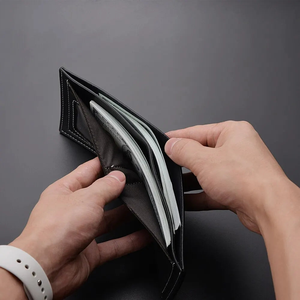 👛 Cartera Billetera de Hombre en Cuero PU – Diseño Delgado, Elegante y Funcional