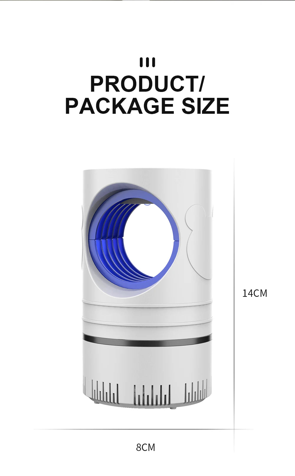 1 PC Lámpara Eléctrica Mata Moscas, Mosquitos e Insectos con Luz LED, Trampa de Control de Plagas de Tamaño Compacto, Alimentación por USB y Adaptador Incluido.