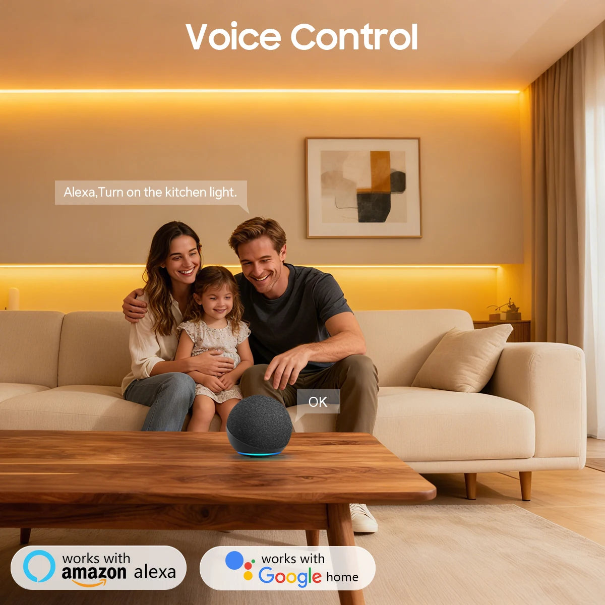 Tira de luces LED COB ZigBee para Alexa, luces inteligentes Tuya, tira de neón LED impermeable con controlador regulador de intensidad WiFi para decoración de habitaciones