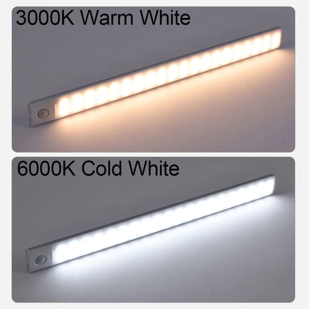 Luz LED Recargable USB Tipo C   Se enciende automáticamente al detectar movimiento. Disponible en 10 cm, 20 cm, 30 cm, 40 cm y 50 cm.
