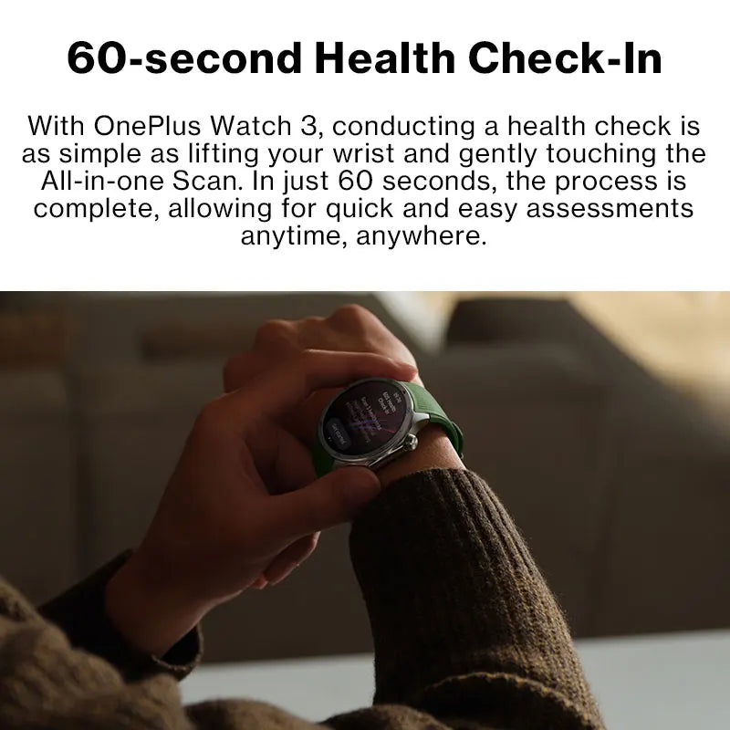 ⌚ OnePlus Watch 3 Global Version – Smartwatch Premium con Pantalla AMOLED LTPO de 1.50", GPS Dual y Wear OS