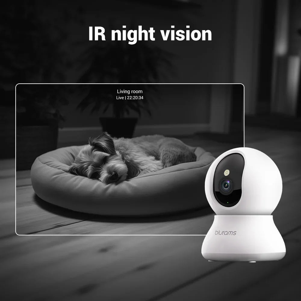 Cámara de seguridad interior Blurams 2K, cámara de seguridad para el hogar para perros/personas mayores, cámara de seguridad con llamada de un toque - Actualización A31S-2pc