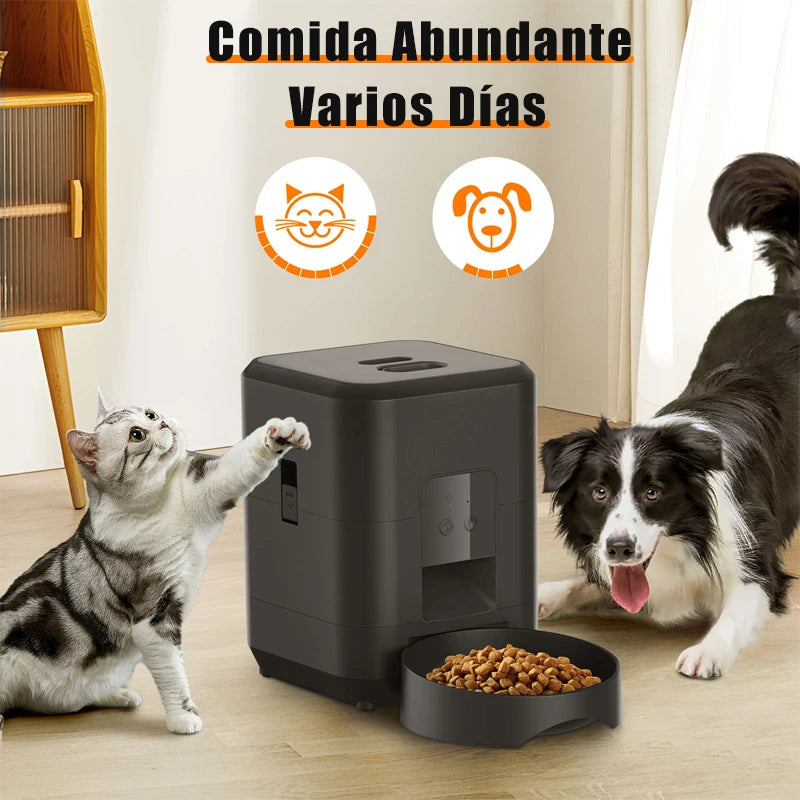 Comedero Automático Inteligente para Mascotas — Dispensador de Alimento Lento para Gatos y Perros con Programación de Tiempo y Cantidad, Conexión WiFi