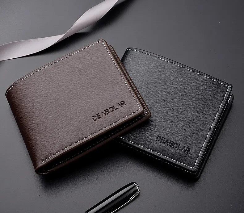 👛 Cartera Billetera de Hombre en Cuero PU – Diseño Delgado, Elegante y Funcional
