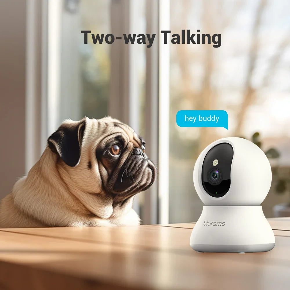 Cámara de seguridad interior Blurams 2K, cámara de seguridad para el hogar para perros/personas mayores, cámara de seguridad con llamada de un toque - Actualización A31S-2pc
