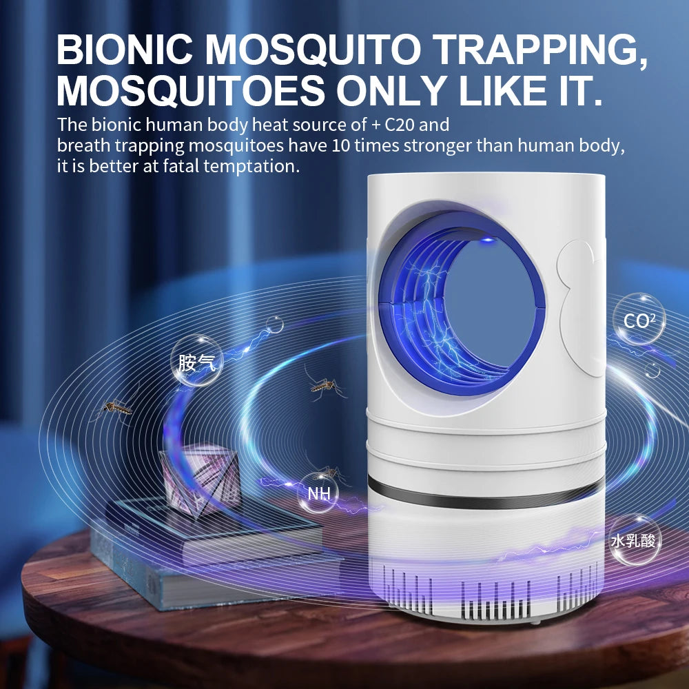 1 PC Lámpara Eléctrica Mata Moscas, Mosquitos e Insectos con Luz LED, Trampa de Control de Plagas de Tamaño Compacto, Alimentación por USB y Adaptador Incluido.