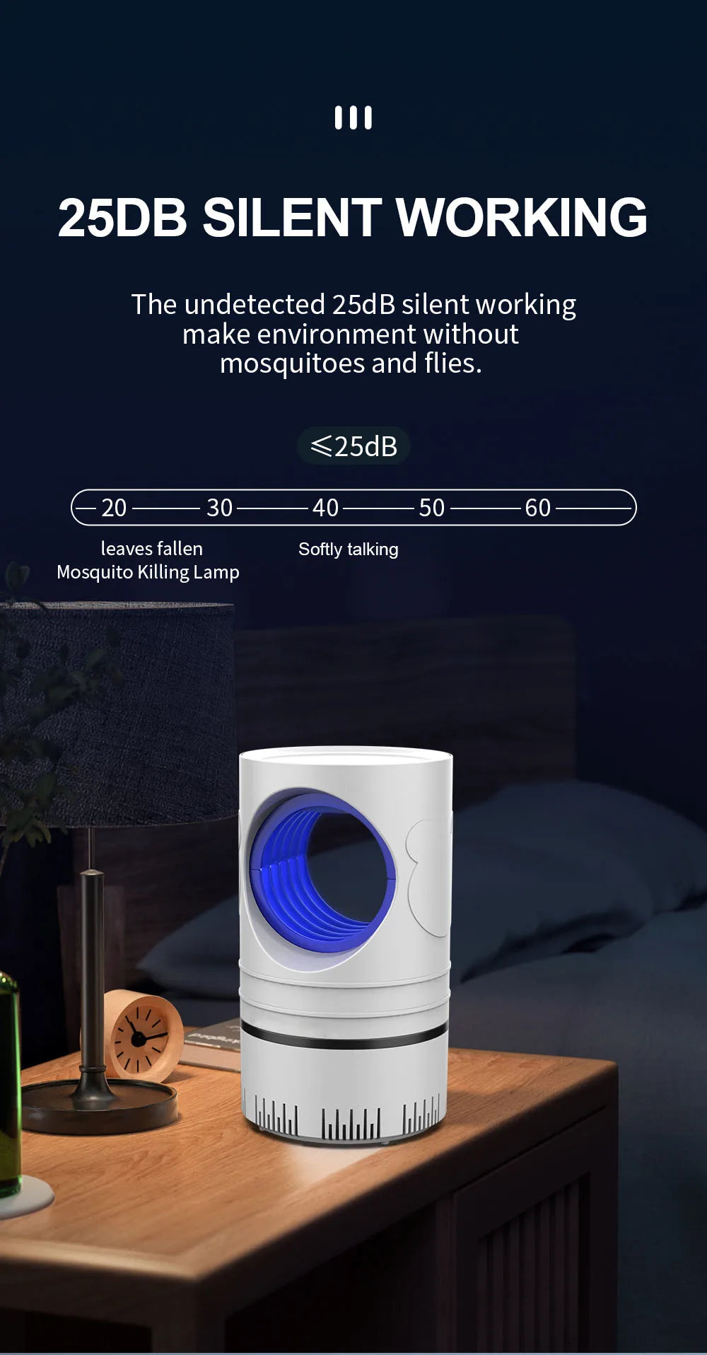 1 PC Lámpara Eléctrica Mata Moscas, Mosquitos e Insectos con Luz LED, Trampa de Control de Plagas de Tamaño Compacto, Alimentación por USB y Adaptador Incluido.