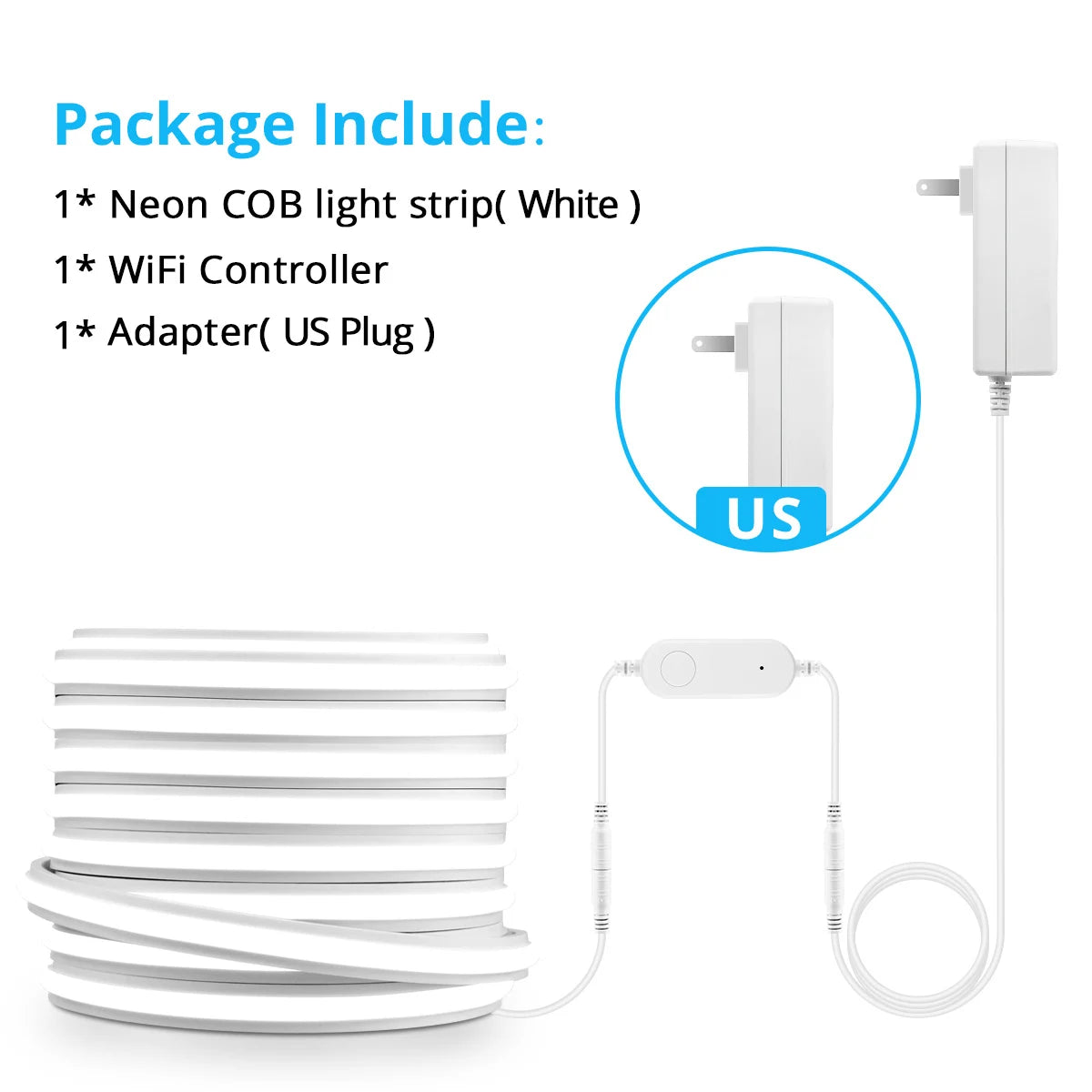 Tira de luces LED COB ZigBee para Alexa, luces inteligentes Tuya, tira de neón LED impermeable con controlador regulador de intensidad WiFi para decoración de habitaciones
