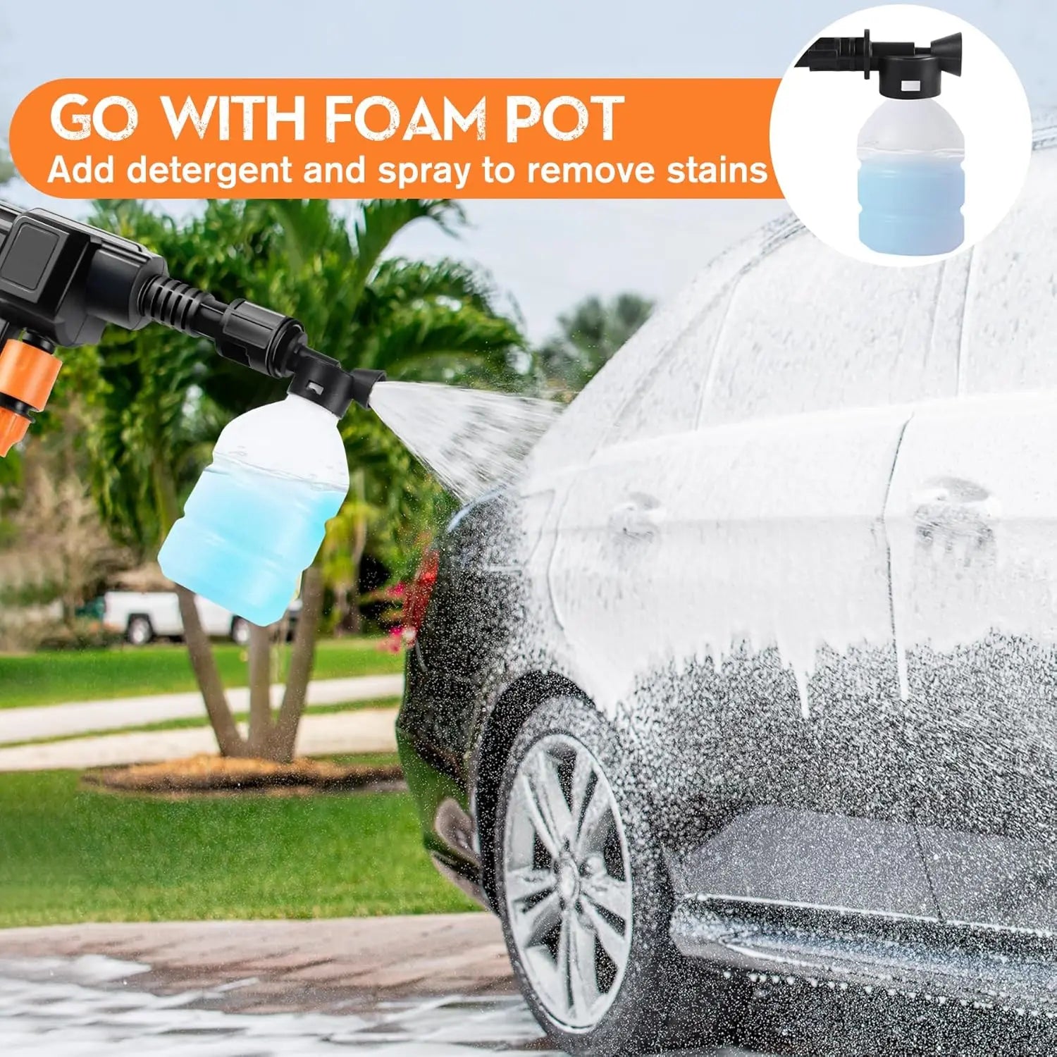 Hidrolavadora Inalámbrica de Alta Presión 48V con 2 Baterías – Pistola de Agua Multifuncional para Lavado de Autos, Jardines y Limpieza Exterior