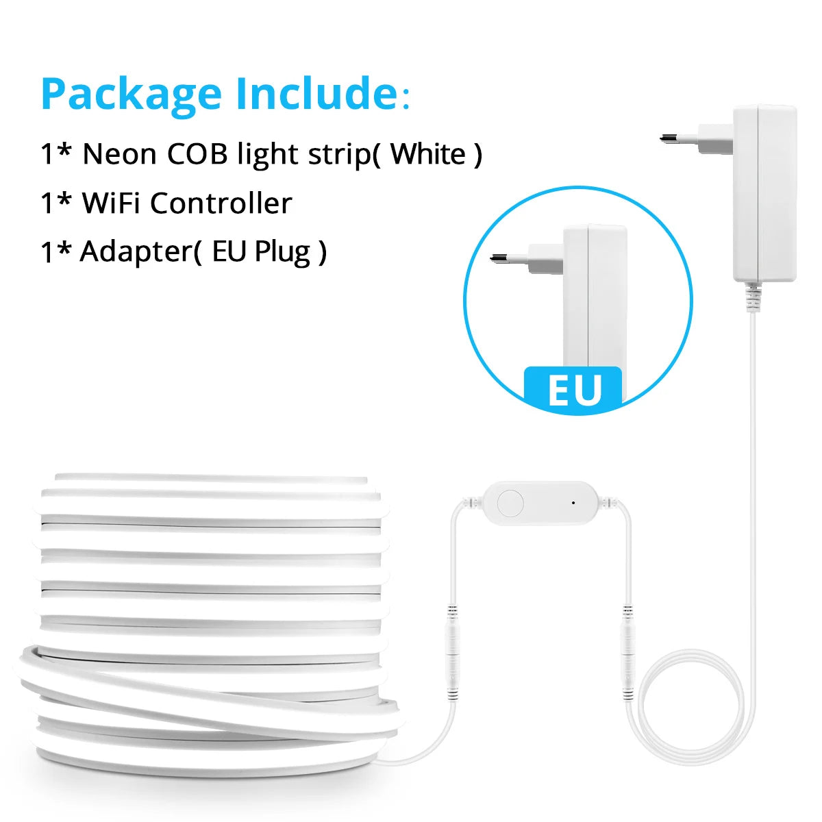 Tira de luces LED COB ZigBee para Alexa, luces inteligentes Tuya, tira de neón LED impermeable con controlador regulador de intensidad WiFi para decoración de habitaciones