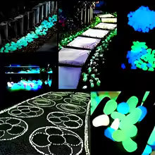 100 Piedras Luminosas Fluorescentes para Jardín, Acuario y Decoración que Brillan en la Oscuridad