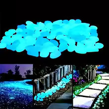 100 Piedras Luminosas Fluorescentes para Jardín, Acuario y Decoración que Brillan en la Oscuridad